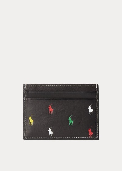 Porta Tarjetas Polo Ralph Lauren Mujer Negros / Multicolor - Leather Pony - AGCVX3486